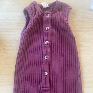 Kate Quinn purple/plum ribbed tank romper 6-12 months